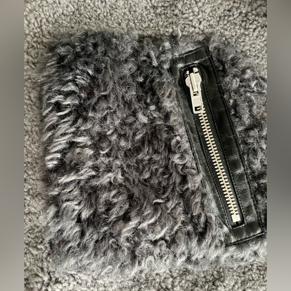 Stand Studio Joann faux fur jacket smoked grey NWT - Picture 9 of 9